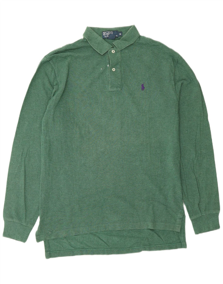 POLO RALPH LAUREN Camisa polo masculina de manga comprida algodão verde médio