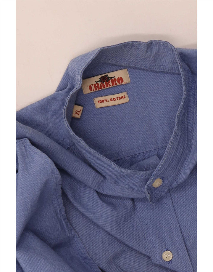 Camisa masculina Charro XL azul algodão
