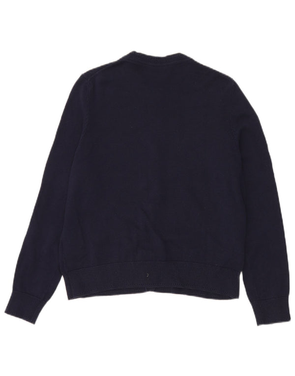 Suéter Cardigan Feminino Crew Clothing UK 6 XS Azul Marinho Algodão
