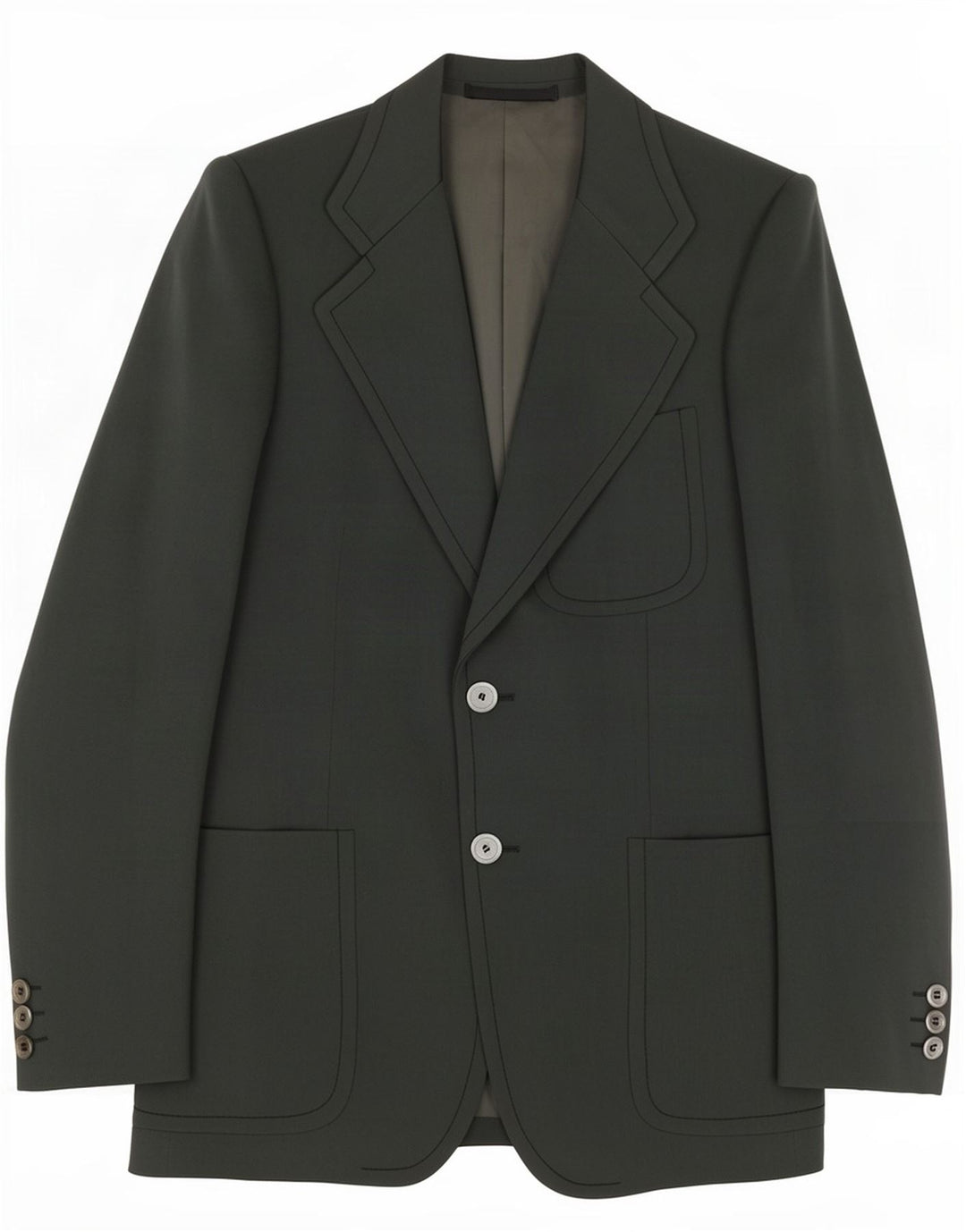 Jaqueta Blazer Masculina Marzotto com 2 Botões IT 48 Lã Virgem Verde Médio