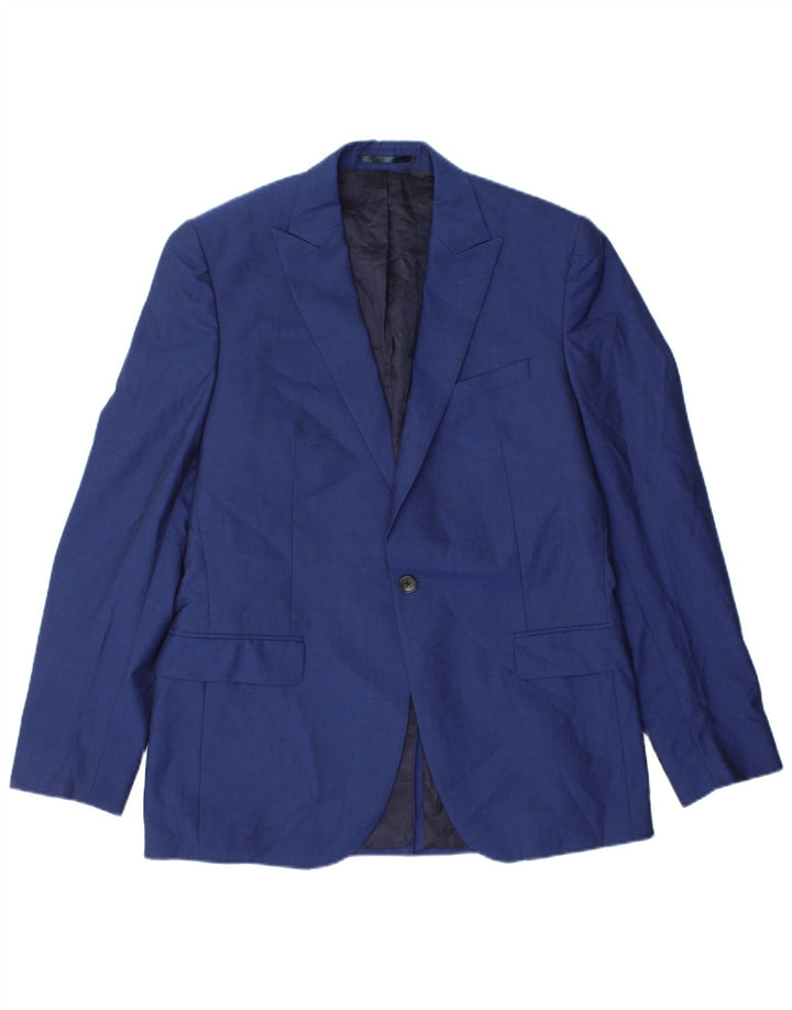 Jaqueta Blazer Masculina Reiss com 1 Botão Reino Unido 40 Lã Azul Grande