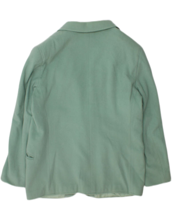 Jaqueta blazer feminina vintage com 1 botão Reino Unido 18 XL lã verde