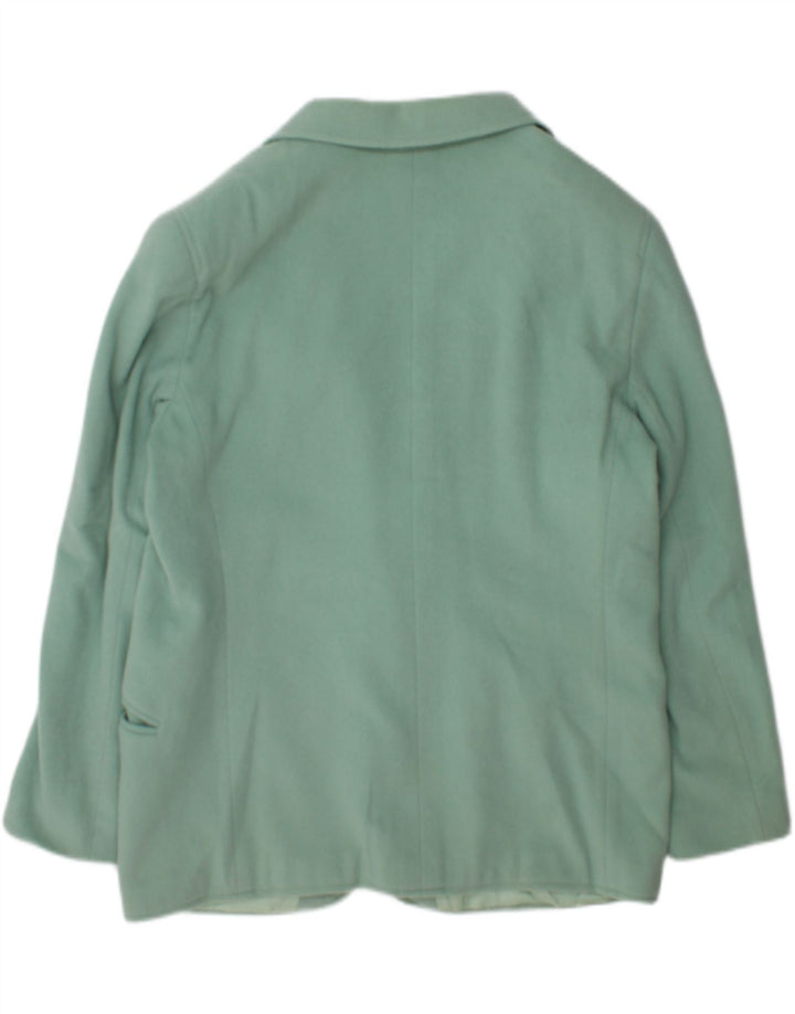 Jaqueta blazer feminina vintage com 1 botão Reino Unido 18 XL lã verde