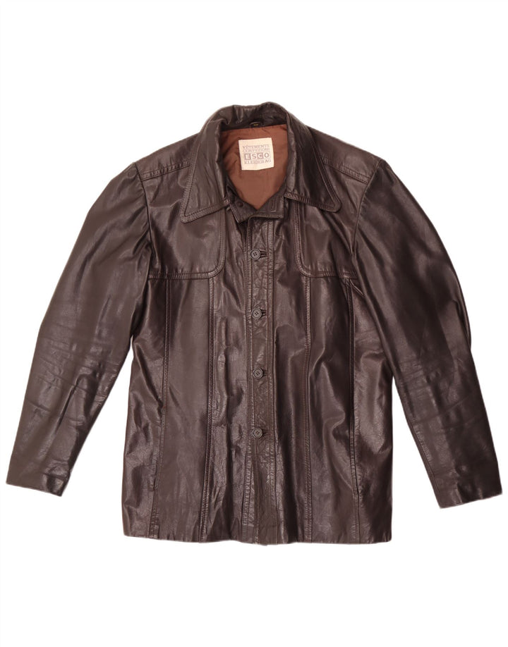 Jaqueta de couro masculina Esco EU 52 XL couro marrom