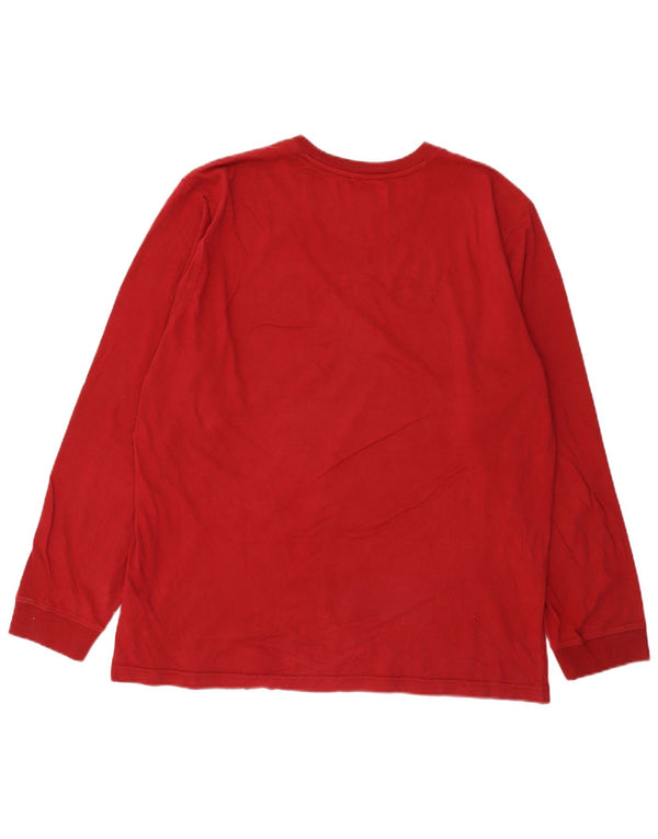 Brooks Brothers Mens Regular Fit Top Manga Longa Grande Algodão Vermelho