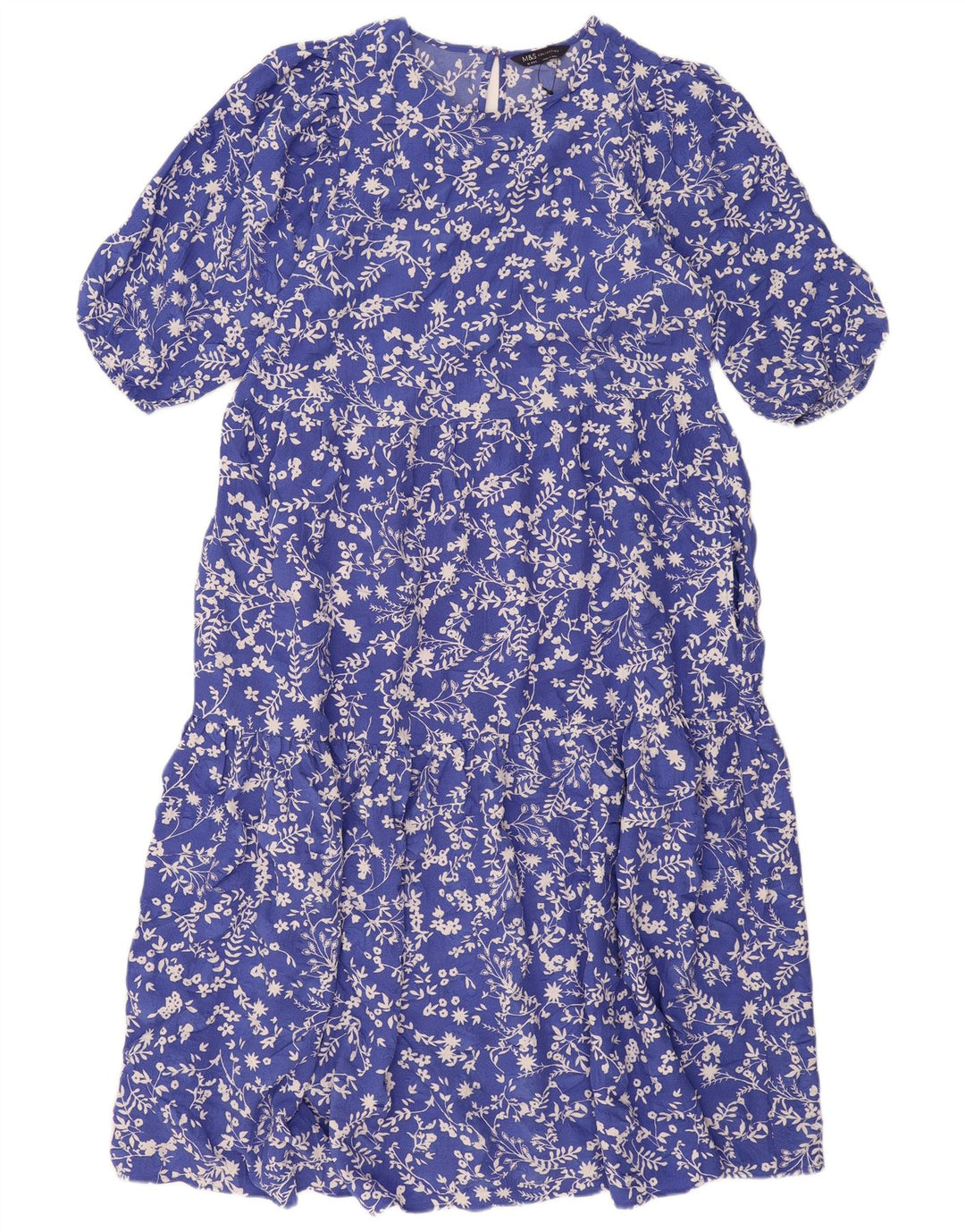 Vestido maxi feminino regular MARKS & SPENCER Reino Unido 16 grande azul floral