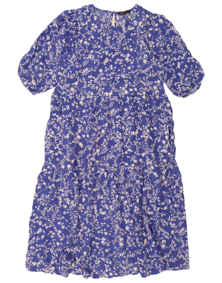 Vestido maxi feminino regular MARKS & SPENCER Reino Unido 16 grande azul floral