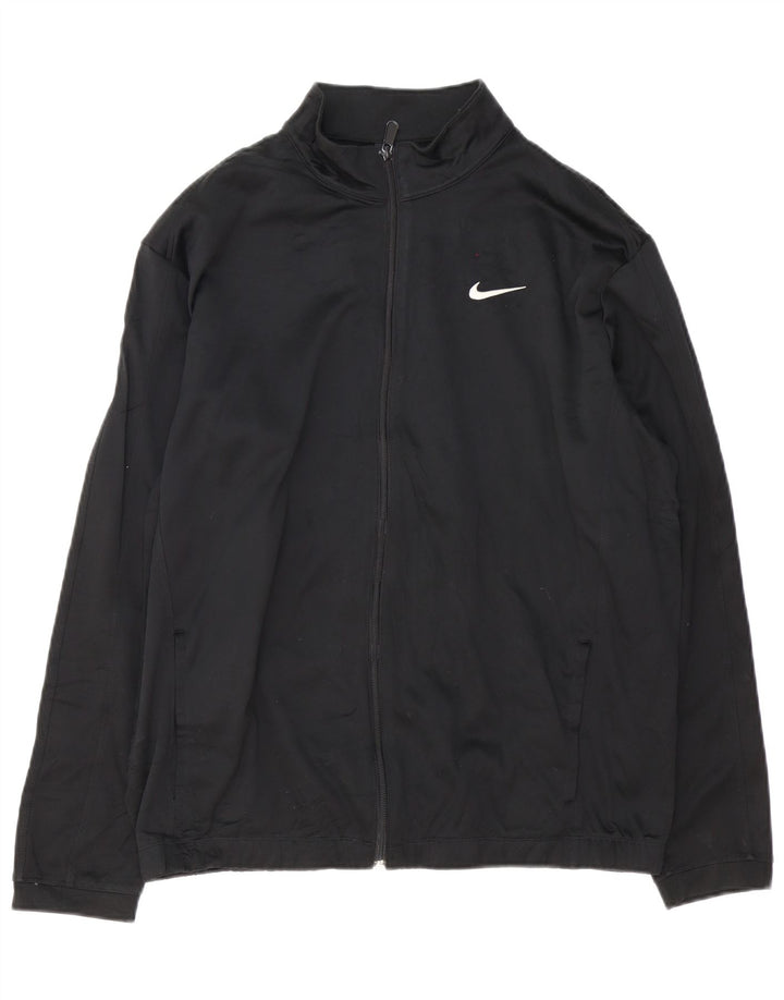 NIKE Masculino Therma-Fit Tracksuit Top Jaqueta Grande Poliéster Preto