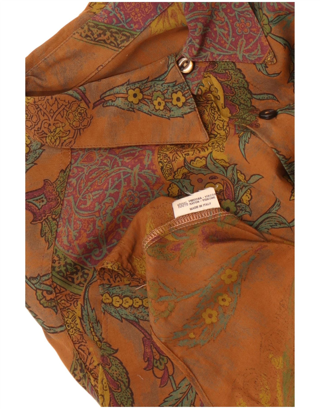 Camisa masculina vintage grande viscose floral marrom