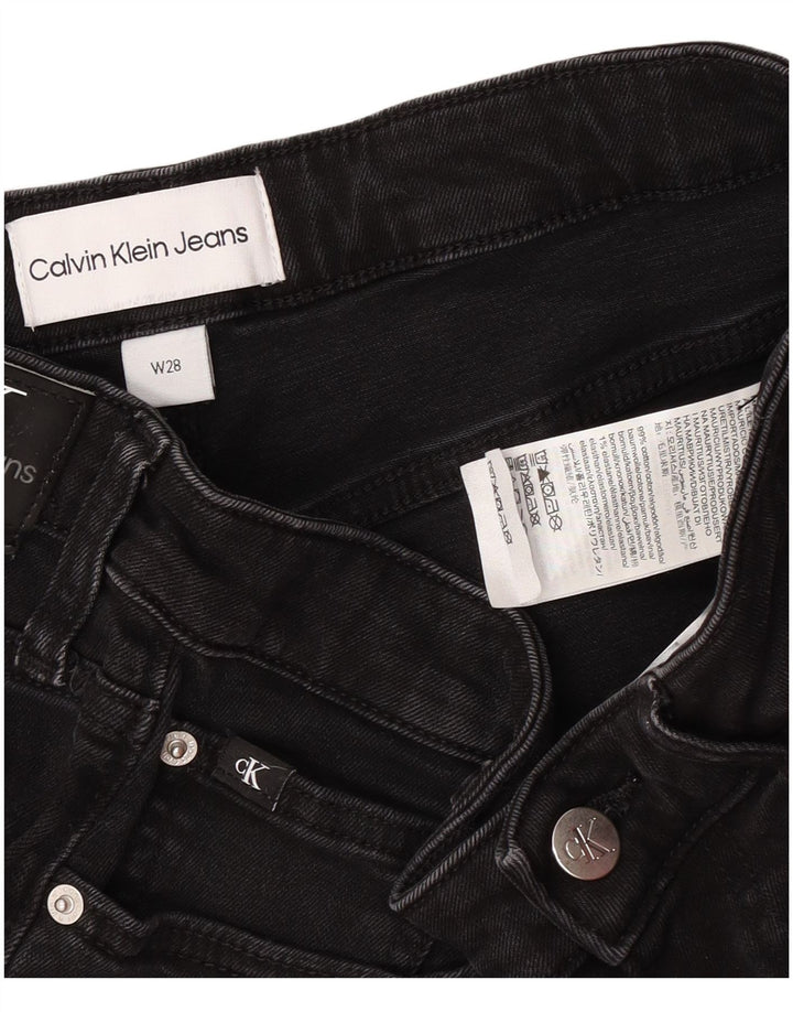 Shorts jeans feminino Calvin Klein W28 médio algodão preto