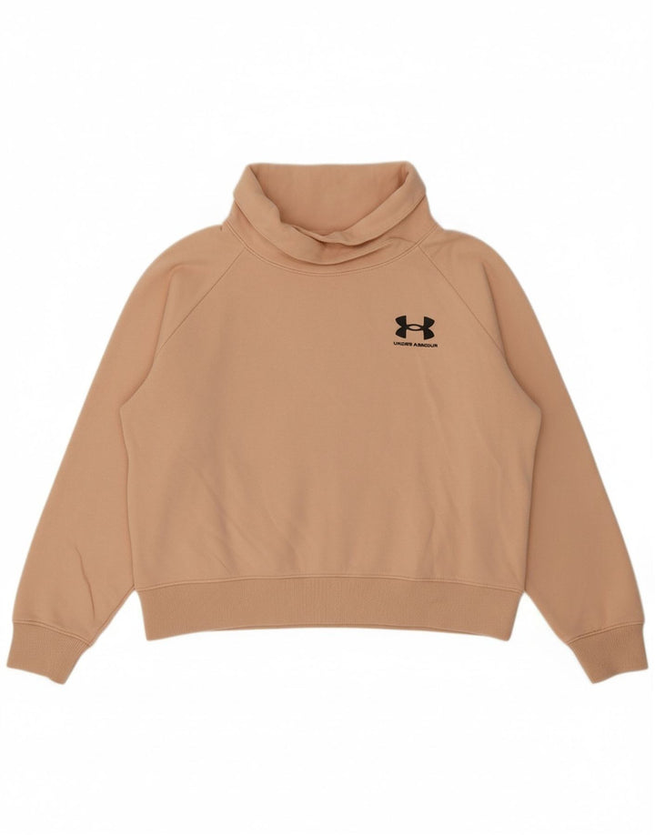 UNDER ARMOUR Suéter feminino oversized UK 6 XS algodão bege