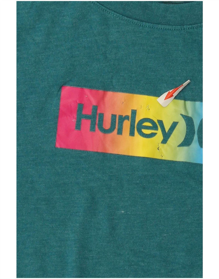 Camiseta gráfica Hurley Boys 11-12 anos verde médio
