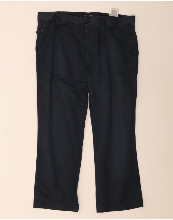 Calça Chino reta masculina Armani W40 L28 linho azul marinho