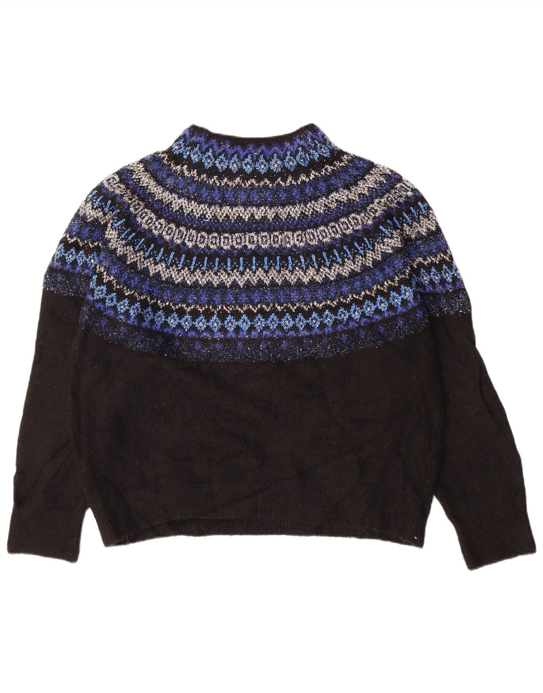 Suéter feminino MARKS & SPENCER com gola canoa Reino Unido 16 grande preto