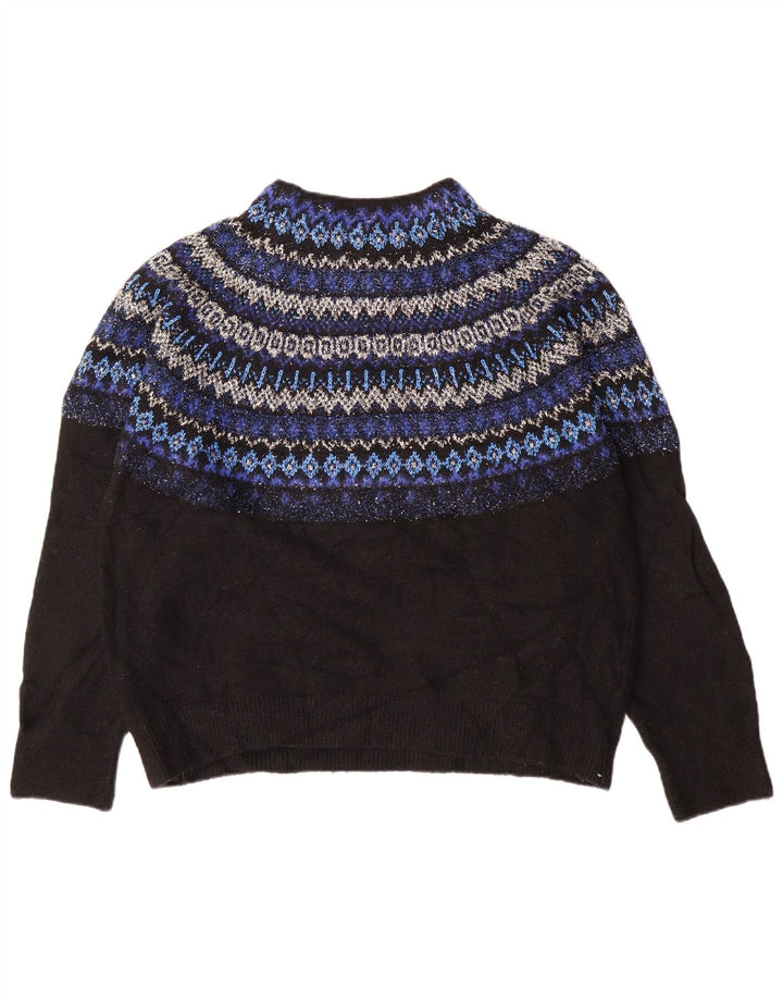 Suéter feminino MARKS & SPENCER com gola canoa Reino Unido 16 grande preto