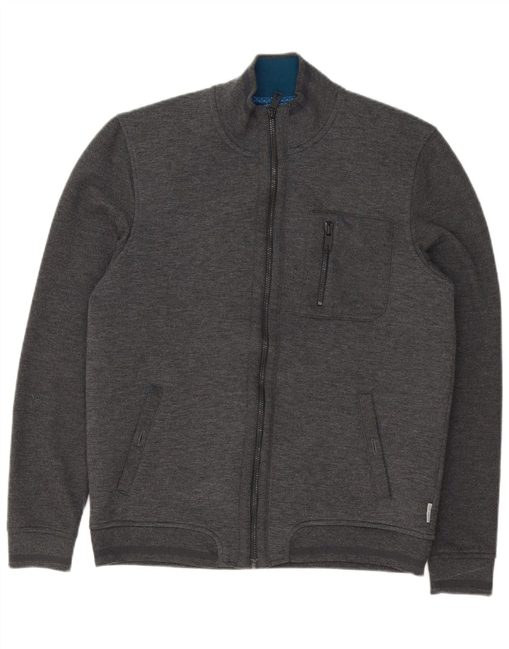 Ted Baker Mens Treino Top Jaqueta Tamanho 3 Poliéster Cinza Médio