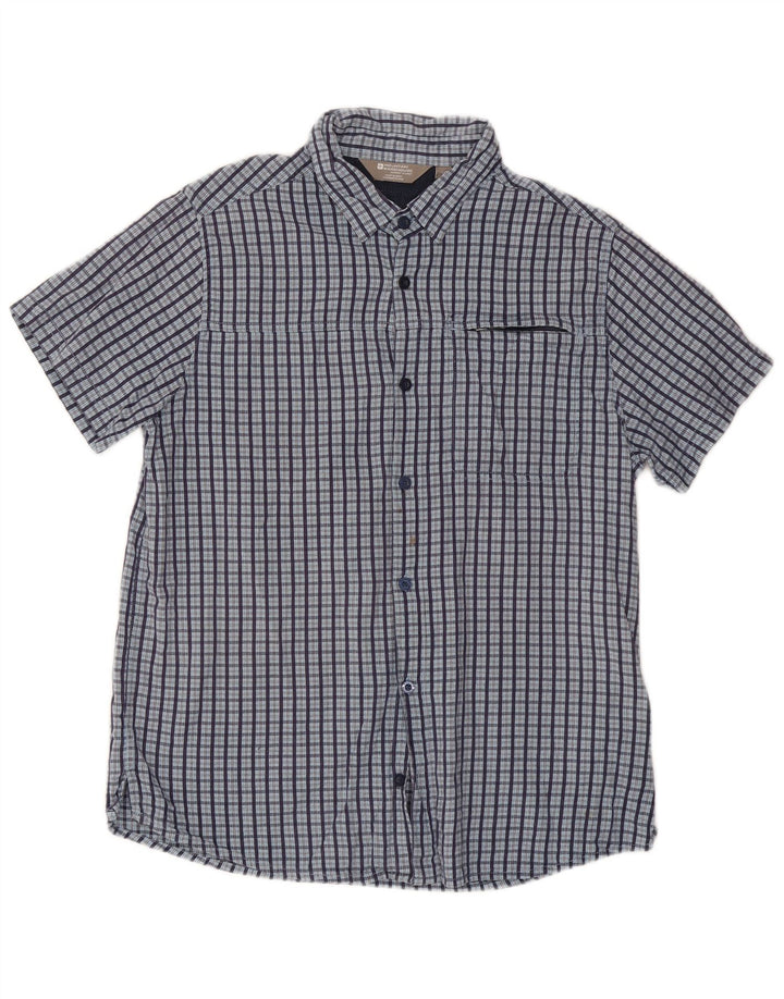 Camisa masculina de manga curta Mountain Warehouse xadrez azul grande