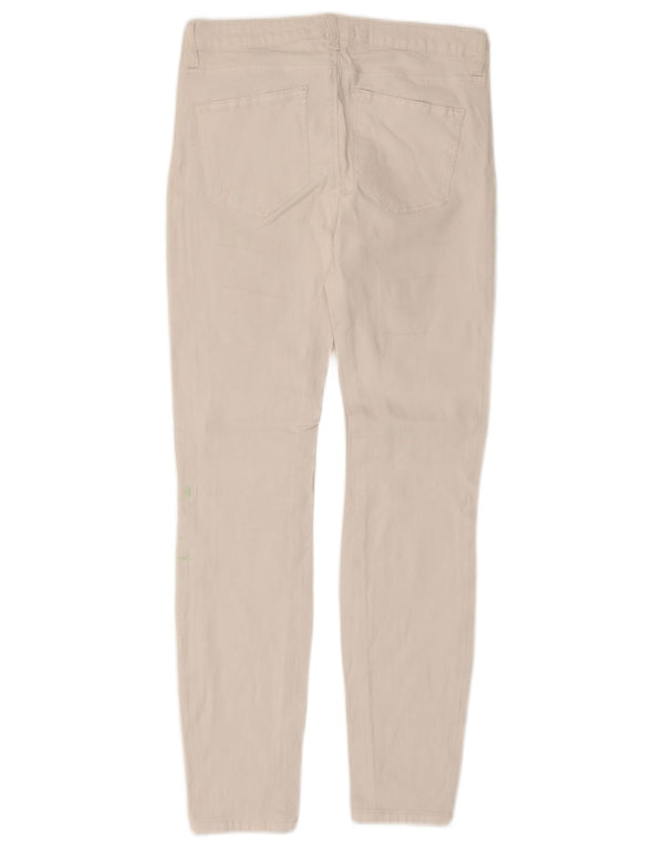 Calça feminina casual slim Zara EU 36 XS W26 L27 algodão branco
