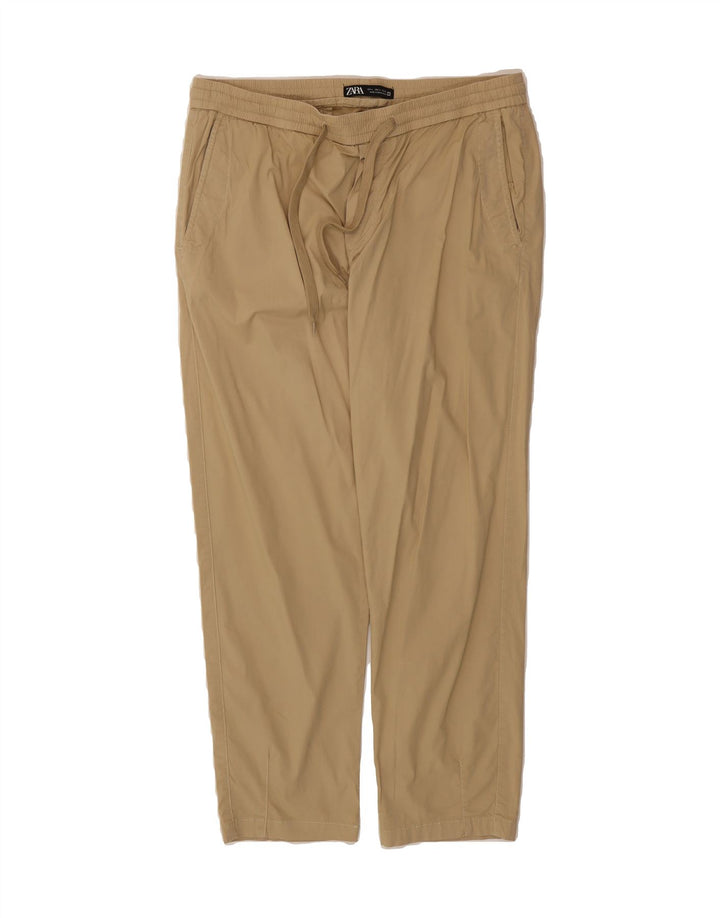 ZARA Mens Slim Chino Trousers Large W32 L27 Beige Cotton Vintage Zara and Second-Hand Zara from Messina Hembry 