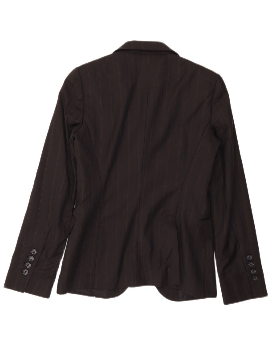 Jaqueta Blazer Feminina Massimo Dutti com 2 Botões EU 36 XS Lã Risca de Giz Preta