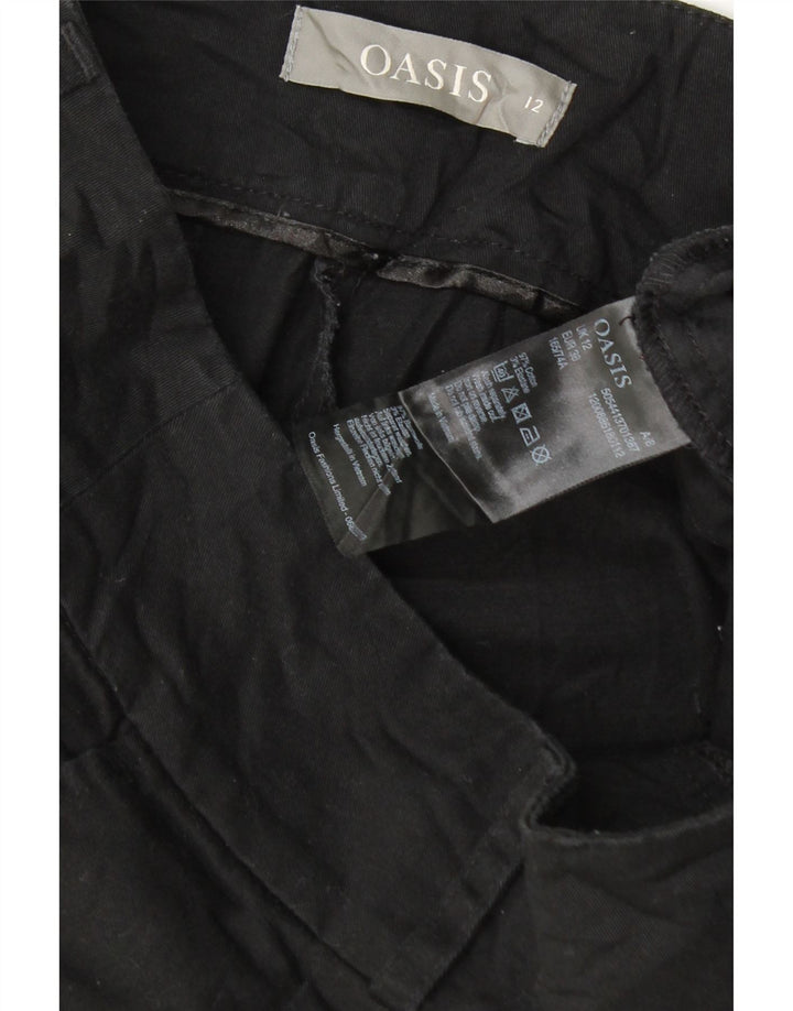 Shorts Chino feminino Oasis UK 12 médio W32 algodão preto