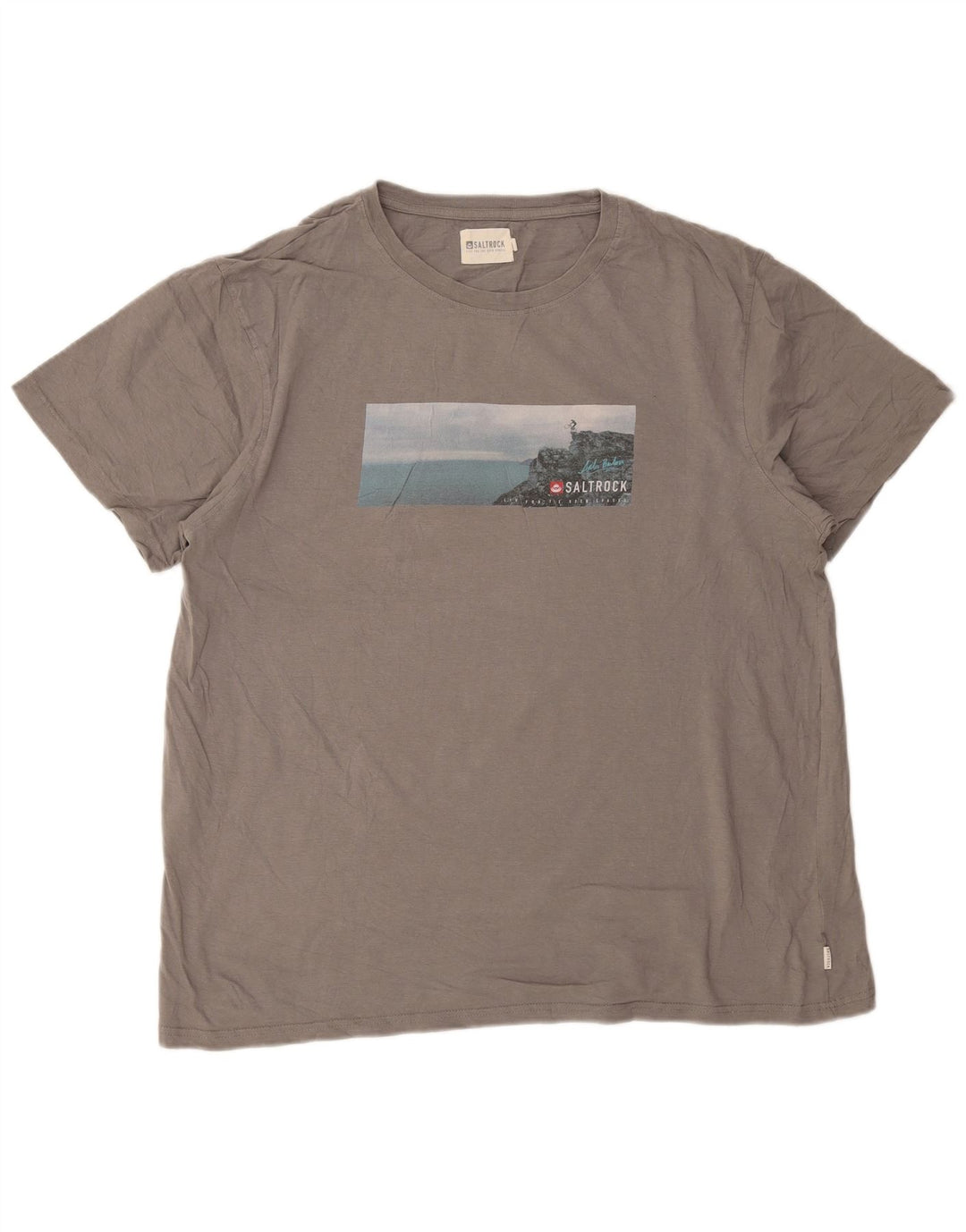 Camiseta gráfica masculina Saltrock Top 2XL algodão cinza