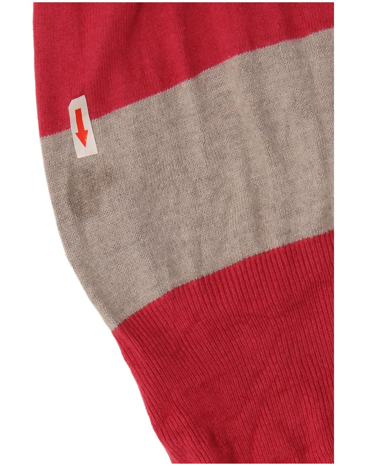 Suéter cardigã feminino Longline Marks & Spencer Reino Unido 14 listrado rosa médio