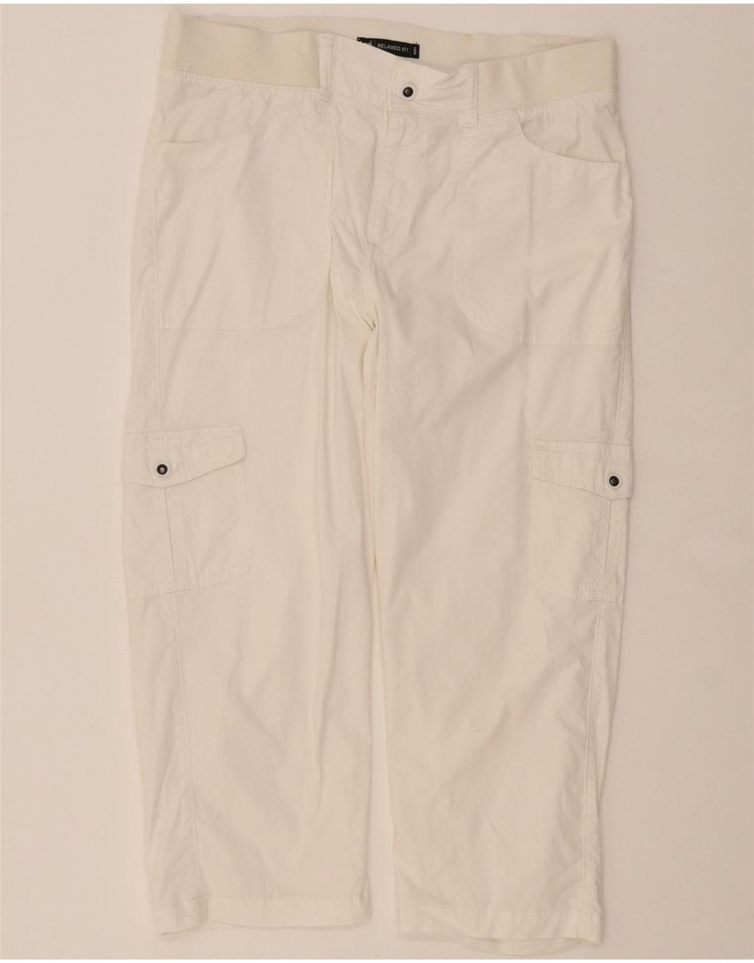 LEE Womens Relaxed Fit Cargo Cropped Trousers US 14 XL W34 L23 White Vintage Lee and Second-Hand Lee from Messina Hembry 