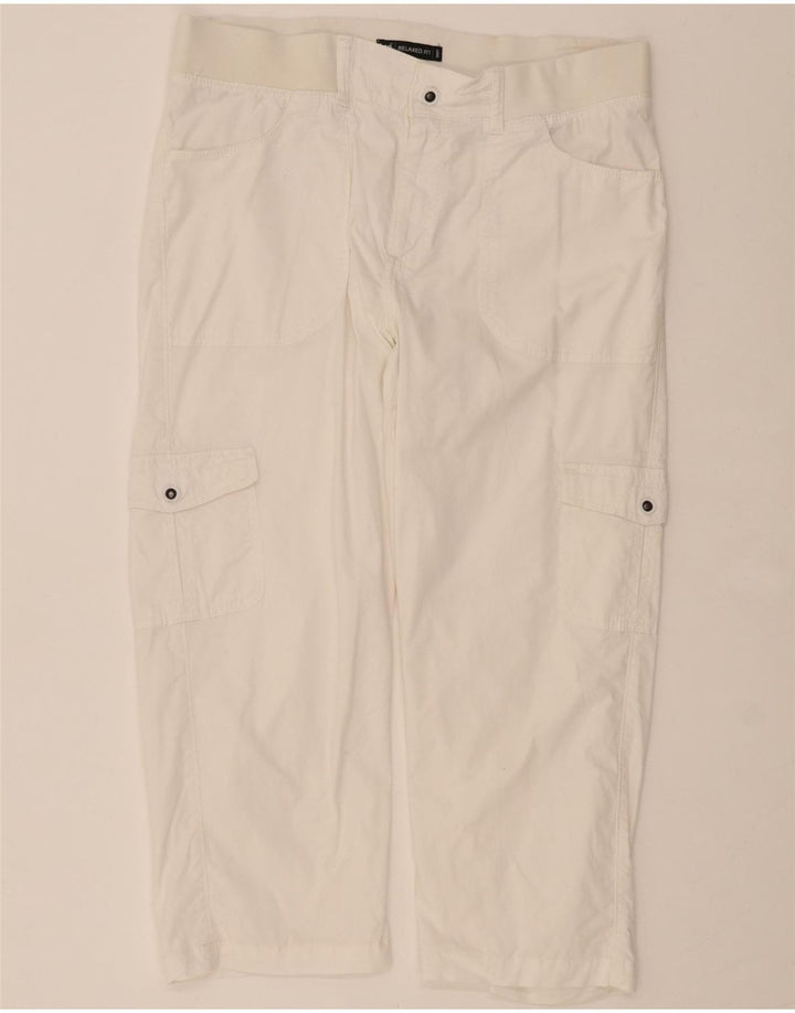 LEE Womens Relaxed Fit Cargo Cropped Trousers US 14 XL W34 L23 White Vintage Lee and Second-Hand Lee from Messina Hembry 