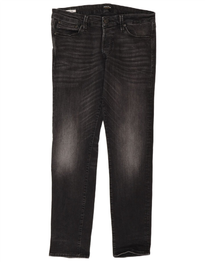 Jack & Jones Masculino GLENN Slim Jeans W34 L32 Algodão Cinza