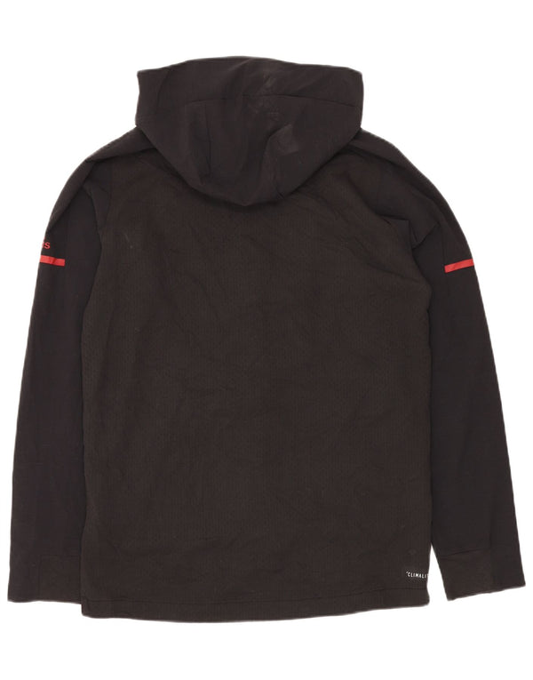 ADIDAS Mens Zip Hoodie Sweater Médio Preto Poliéster