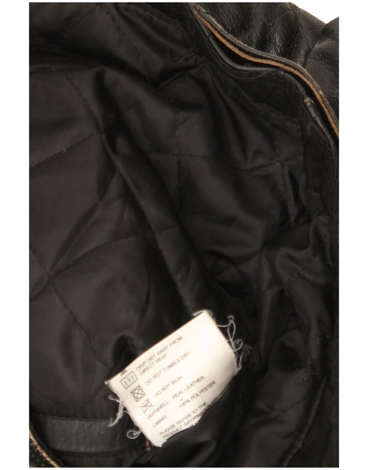 Jaqueta masculina vintage de couro Racer EU 52 XL couro preto