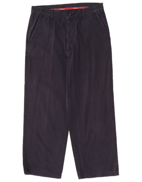 Calça Chino Carrera Masculina Solta Fit W34 L26 Azul Marinho Algodão