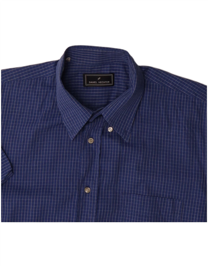Camisa masculina de manga curta Daniel Hechter XL azul xadrez