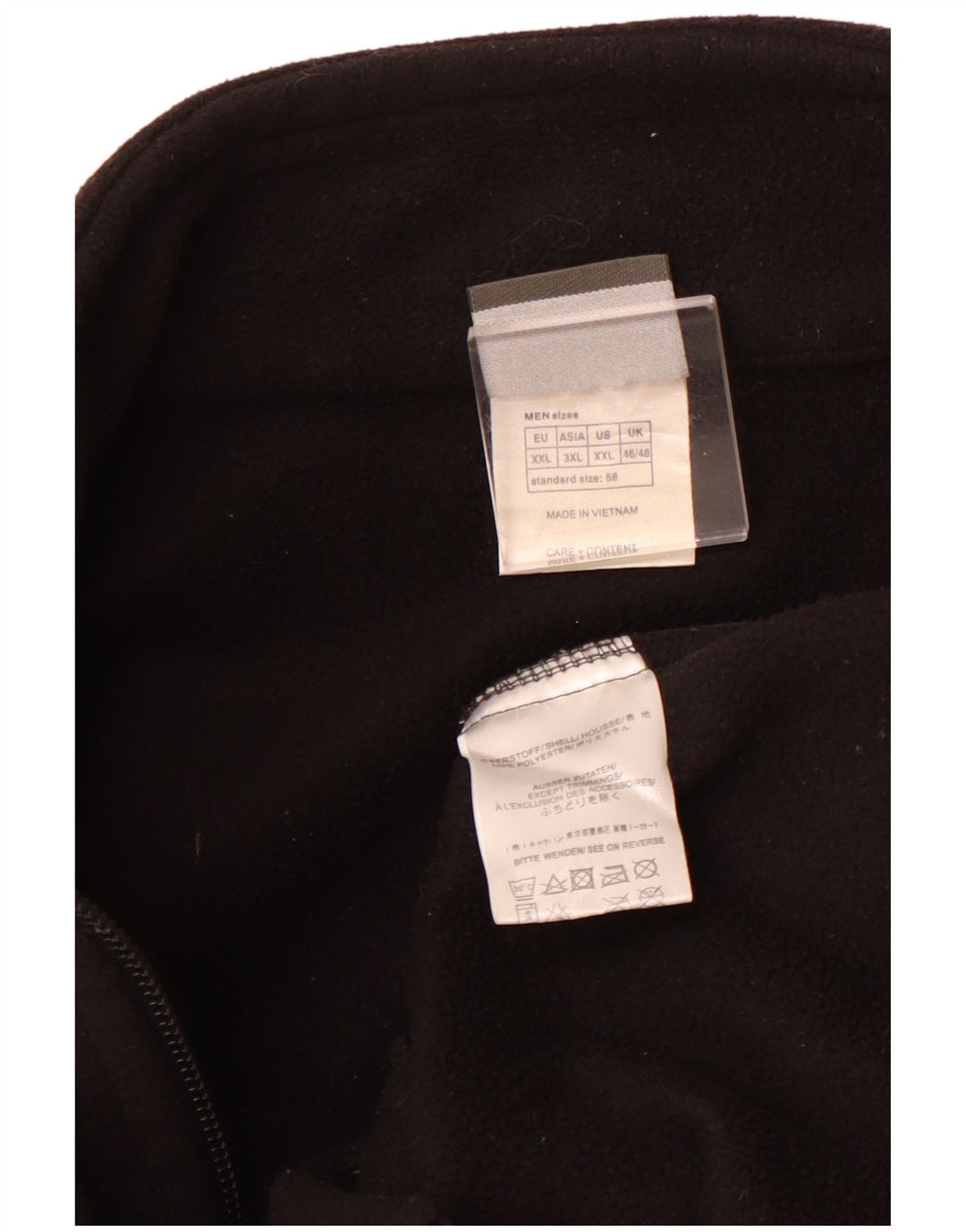 Jaqueta de lã masculina Jack Wolfskin Reino Unido 46/48 2XL poliéster preto