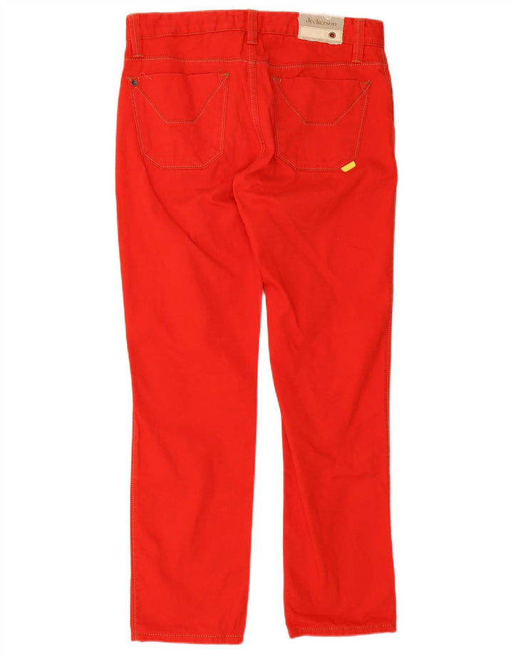 Jeans retos masculinos Jeckerson W33 L30 algodão vermelho