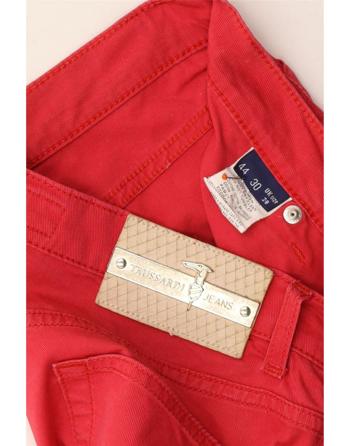 TRUSSARDI Womens Straight Jeans W28 L30 Red Cotton Vintage Trussardi and Second-Hand Trussardi from Messina Hembry 