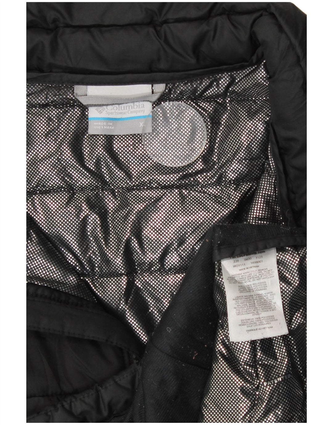 Jaqueta Columbia Masculina Acolchoada UK 42 XL Poliéster Preto