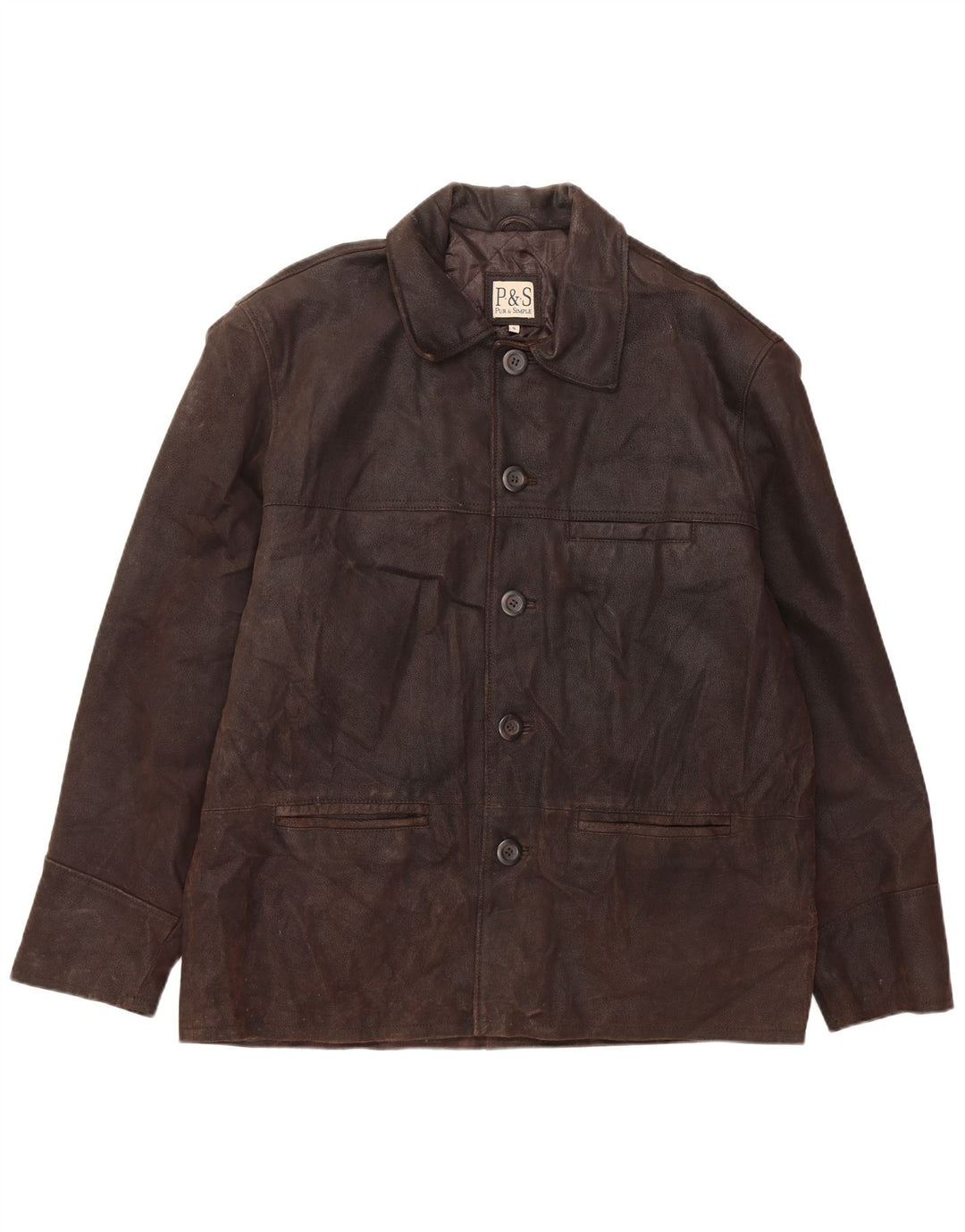 Jaqueta de couro masculina VINTAGE UK 42 XL couro marrom