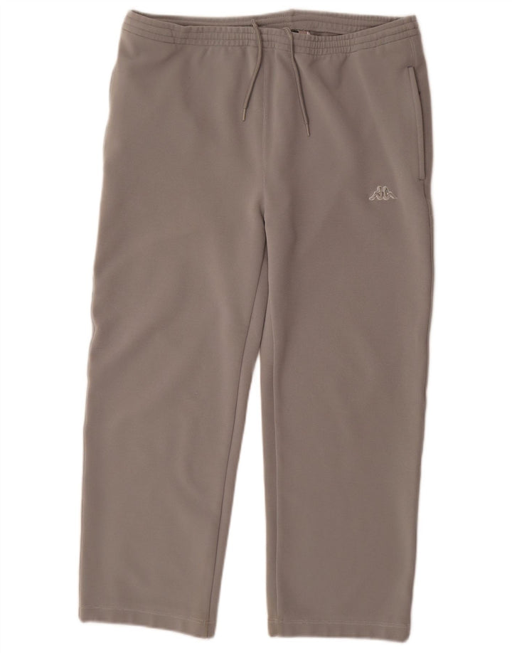 Calça de treino feminina Kappa Capri UK 14 poliéster cinza médio