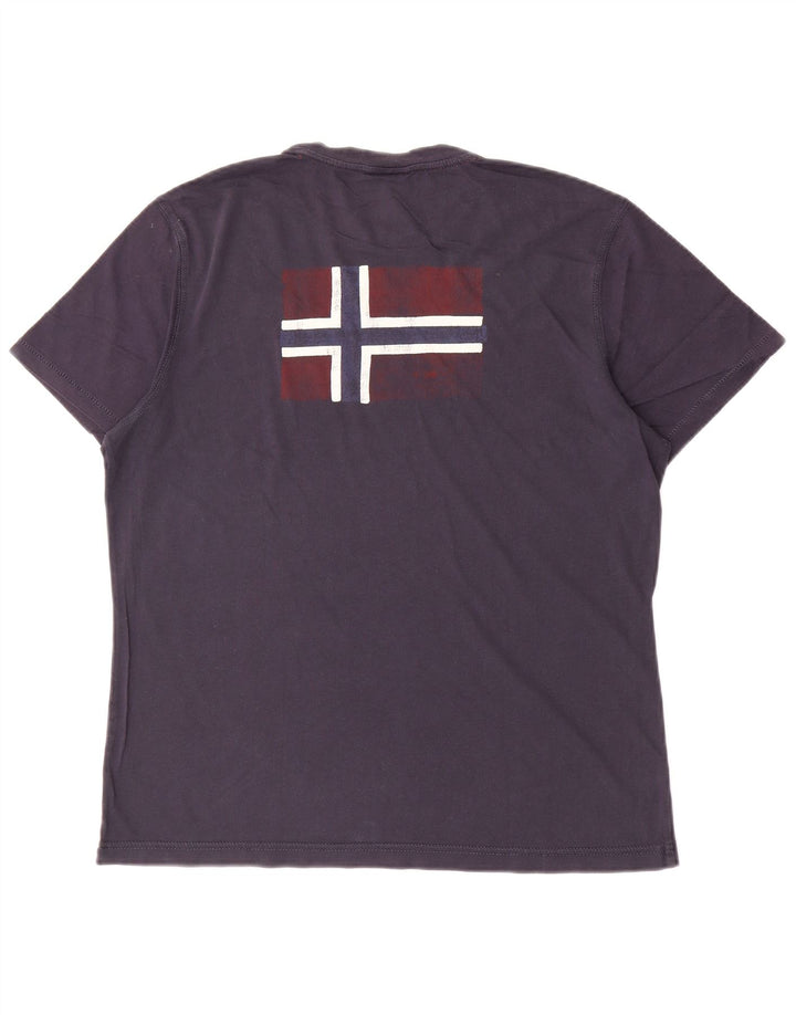 Camiseta masculina com estampa geográfica Napapijri Top médio azul marinho