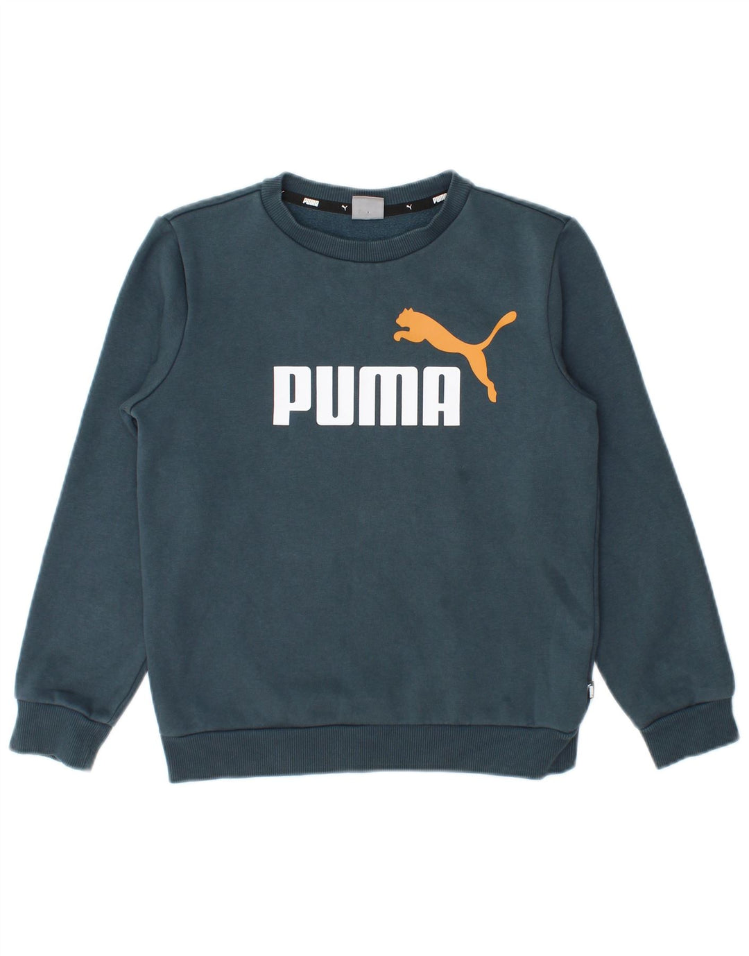 Puma Meninos Graphic Sweatshirt Jumper 11-12 Anos Azul Algodão