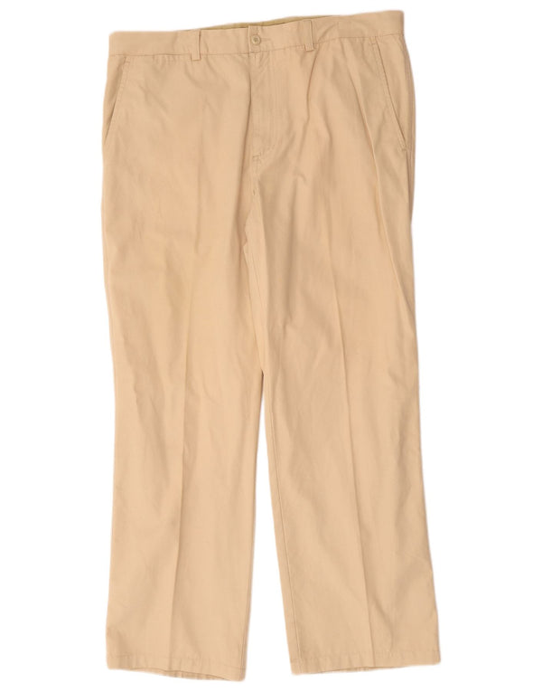 Calça chino reta masculina Avirex W36 L29 algodão bege