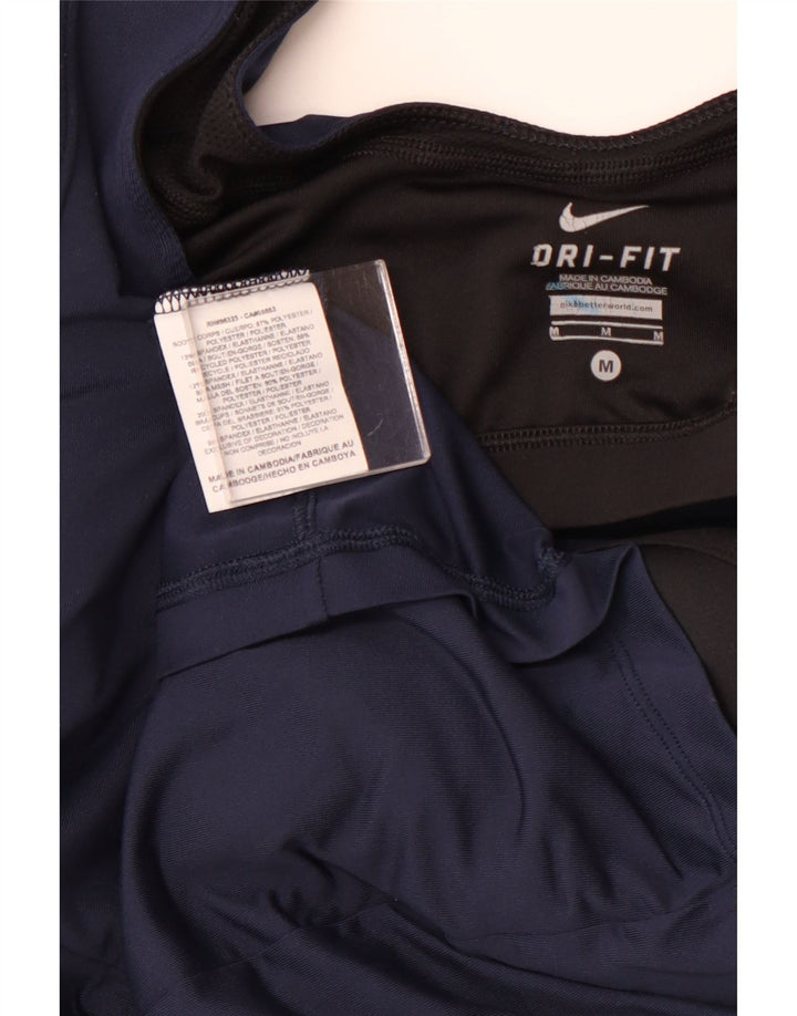 Roupa de banho feminina NIKE Dri Fit UK 12 médio azul marinho colorblock poliéster