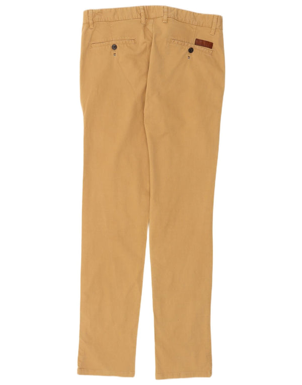Zara Mens Slim Chino Calças EU 40 Grande W34 L34 Algodão Bege