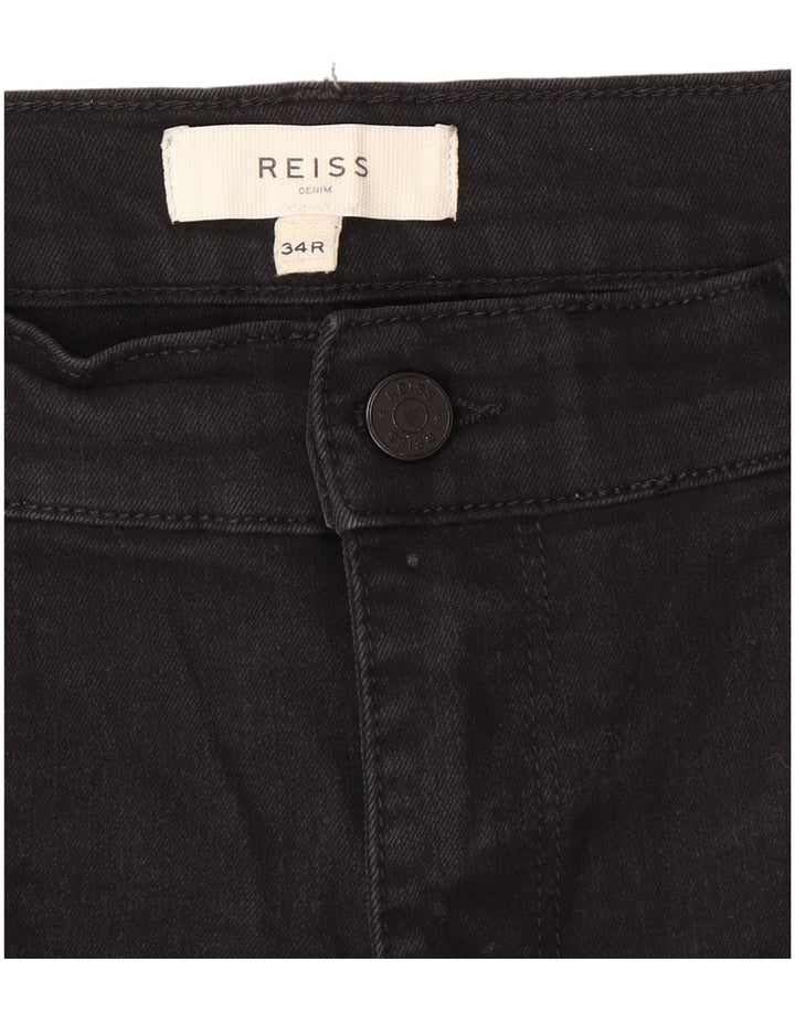 Reiss Mens Slim Jeans W34 L30 Cinza Algodão