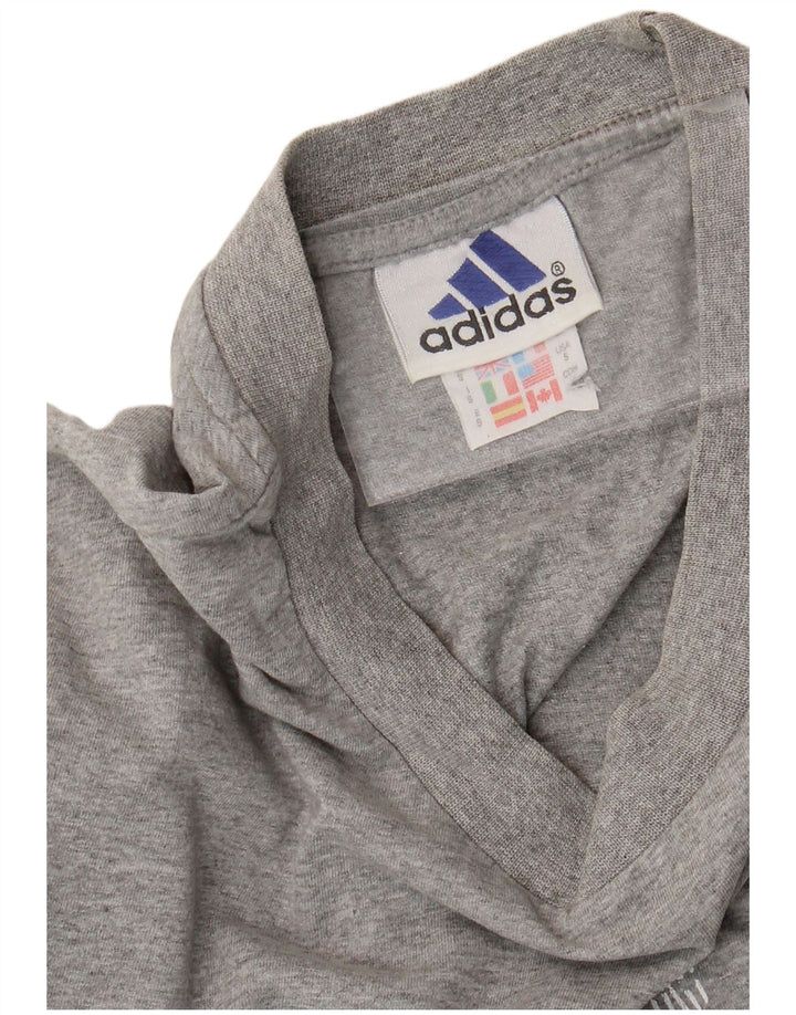 ADIDAS Camiseta masculina gráfica top pequeno algodão cinza