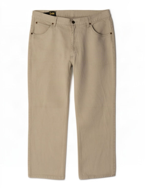 Calça jeans reta masculina Lee W36 L27 bege