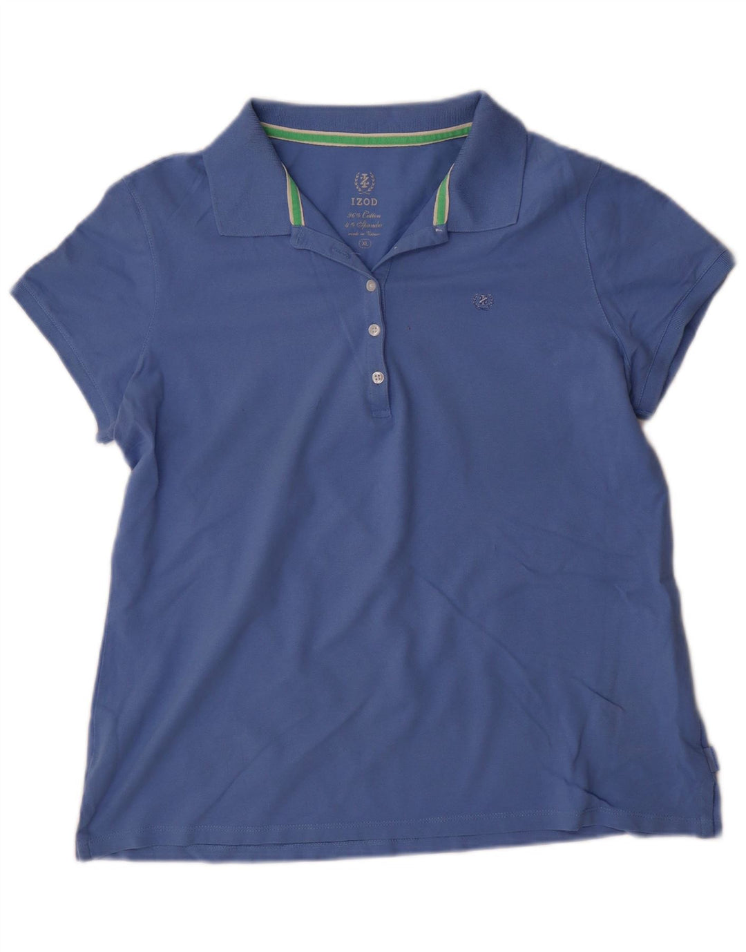 Camisa polo feminina IZOD UK 18 XL algodão azul