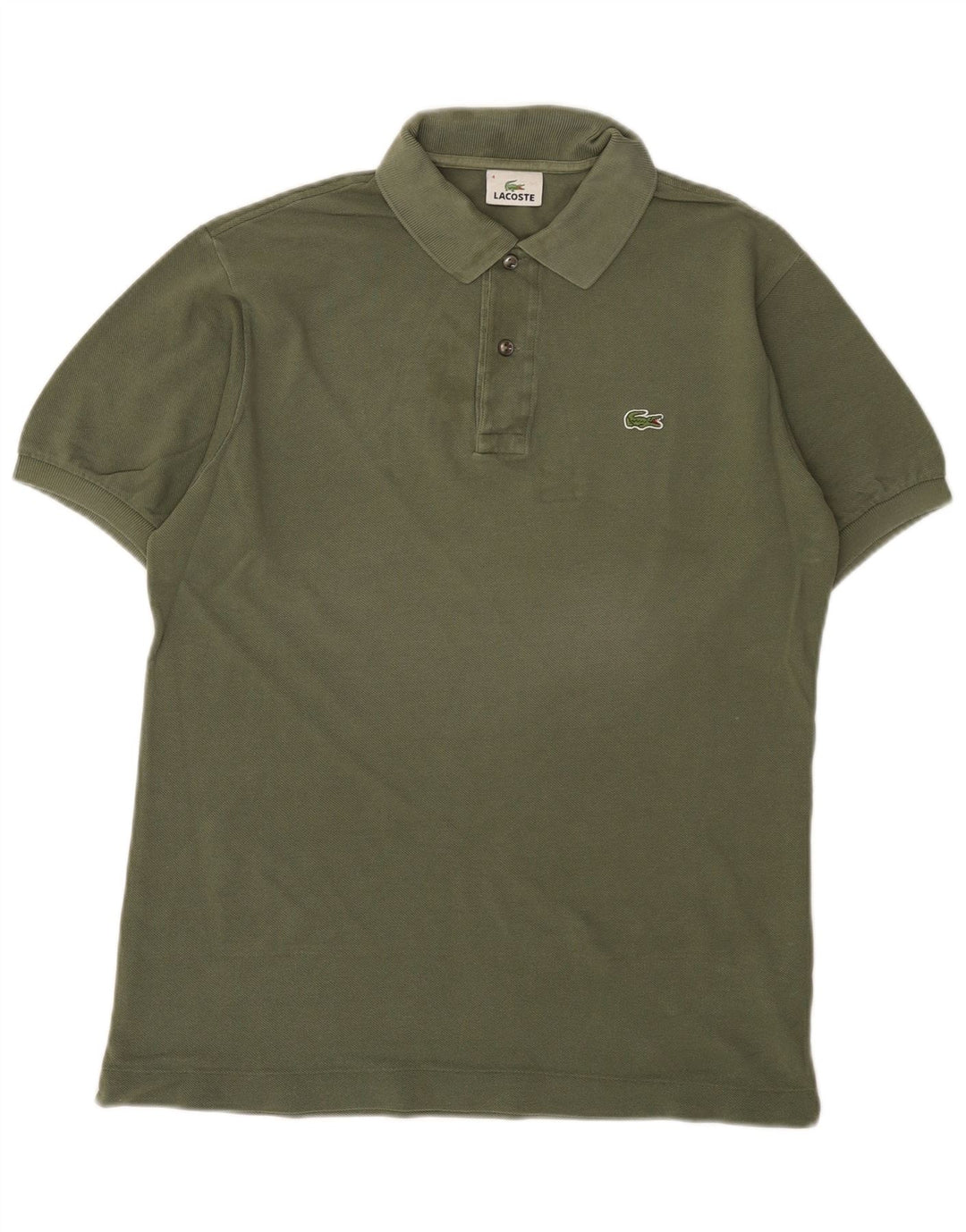 Camisa polo masculina Lacoste tamanho 4 médio algodão cáqui